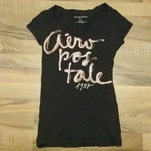 Juniors Size Small Aeropostale Black v Neck Shirt